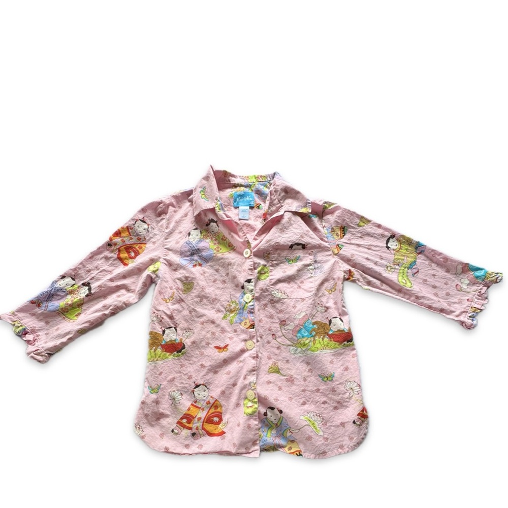 Nick & Nora Whimsical Pink Empress Baby Lotus Rare Y2K Print Women’s PJ Comfy